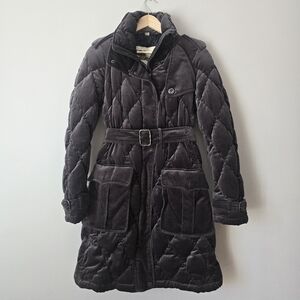 Luxurious Burberry Dark Gray Quilted Puffer Coat